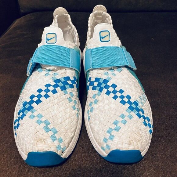 Vintage Nike Air Max Sphere Woven Women's White Blue 302260 Running Shoes - Picture 2 of 14